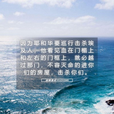 Picture 05 - 出 埃 及 记 12:23 CUVS - 因 为 耶 和 华 要 巡 行 击 杀 埃 及 - Bible Verse Picture