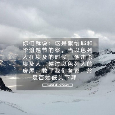 Picture 05 - 出 埃 及 记 12:27 CUVS - 你 们 就 说 ： 这 是 献 给 耶 和 华 - Bible Verse Picture