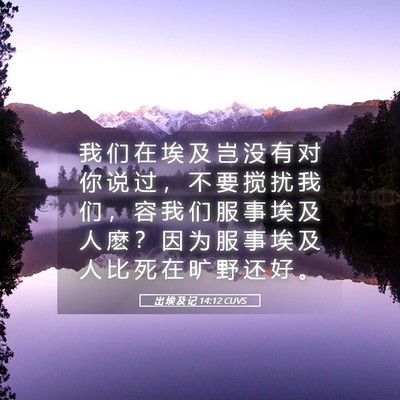 Picture 05 - 出 埃 及 记 14:12 CUVS - 我 们 在 埃 及 岂 没 有 对 你 说 过 - Bible Verse Picture