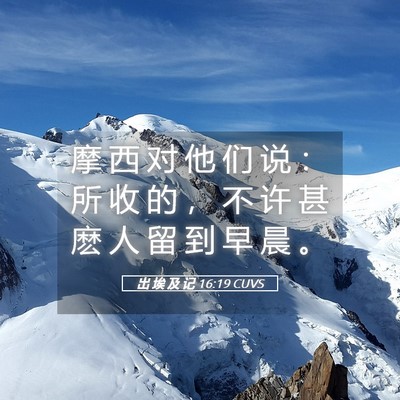 Picture 05 - 出 埃 及 记 16:19 CUVS - 摩 西 对 他 们 说 ： 所 收 的 ， 不 - Bible Verse Picture