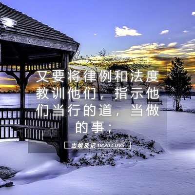 Picture 05 - 出 埃 及 记 18:20 CUVS - 又 要 将 律 例 和 法 度 教 训 他 们 - Bible Verse Picture