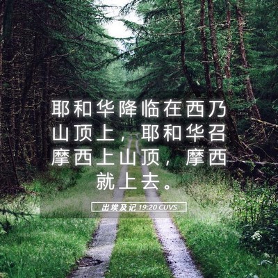 Picture 05 - 出 埃 及 记 19:20 CUVS - 耶 和 华 降 临 在 西 乃 山 顶 上 ， - Bible Verse Picture