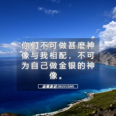 Picture 05 - 出 埃 及 记 20:23 CUVS - 你 们 不 可 做 甚 麽 神 像 与 我 相 - Bible Verse Picture