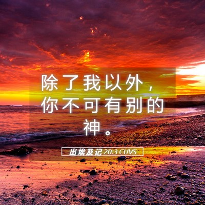 Picture 05 - 出 埃 及 记 20:3 CUVS - 除 了 我 以 外 ， 你 不 可 有 别 的 - Bible Verse Picture