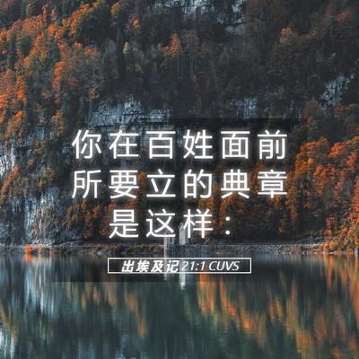 Picture 05 - 出 埃 及 记 21:1 CUVS - 你 在 百 姓 面 前 所 要 立 的 典 章 - Bible Verse Picture