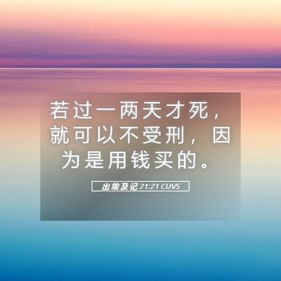 Picture 05 - 出 埃 及 记 21:21 CUVS - 若 过 一 两 天 才 死 ， 就 可 以 不 - Bible Verse Picture
