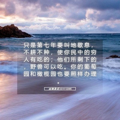 Picture 05 - 出 埃 及 记 23:11 CUVS - 只 是 第 七 年 要 叫 地 歇 息 ， 不 - Bible Verse Picture