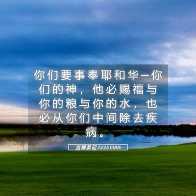 Picture 05 - 出 埃 及 记 23:25 CUVS - 你 们 要 事 奉 耶 和 华 ─ 你 们 的 - Bible Verse Picture