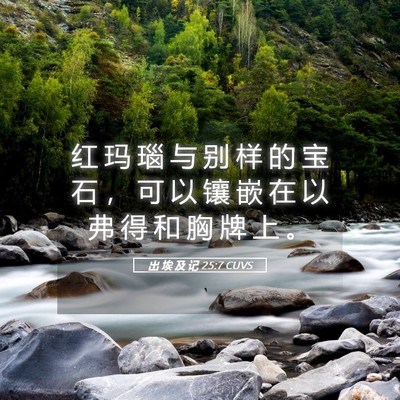 Picture 05 - 出 埃 及 记 25:7 CUVS - 红 玛 瑙 与 别 样 的 宝 石 ， 可 以 - Bible Verse Picture