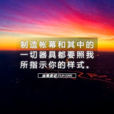 Picture 05 - 出 埃 及 记 25:9 CUVS - 制 造 帐 幕 和 其 中 的 一 切 器 具 - Bible Verse Picture