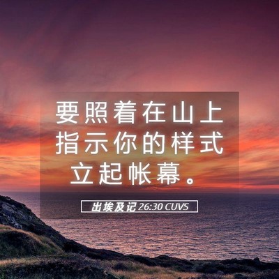 Picture 05 - 出 埃 及 记 26:30 CUVS - 要 照 着 在 山 上 指 示 你 的 样 式 - Bible Verse Picture