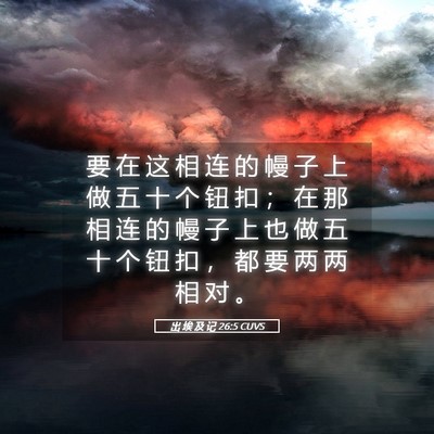 Picture 05 - 出 埃 及 记 26:5 CUVS - 要 在 这 相 连 的 幔 子 上 做 五 十 - Bible Verse Picture