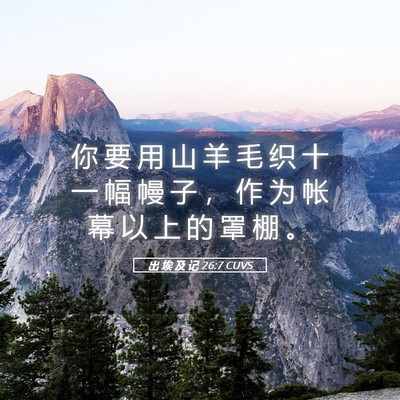 Picture 05 - 出 埃 及 记 26:7 CUVS - 你 要 用 山 羊 毛 织 十 一 幅 幔 子 - Bible Verse Picture