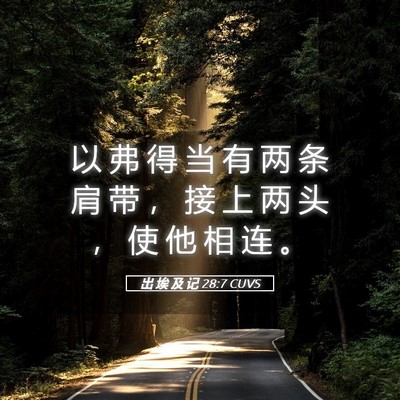 Picture 05 - 出 埃 及 记 28:7 CUVS - 以 弗 得 当 有 两 条 肩 带 ， 接 上 - Bible Verse Picture