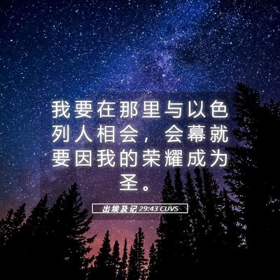 Picture 05 - 出 埃 及 记 29:43 CUVS - 我 要 在 那 里 与 以 色 列 人 相 会 - Bible Verse Picture