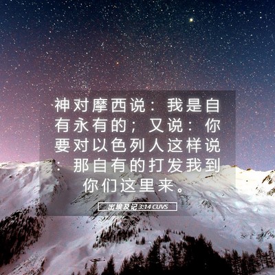Picture 05 - 出 埃 及 记 3:14 CUVS - 神 对 摩 西 说 ： 我 是 自 有 永 有 - Bible Verse Picture