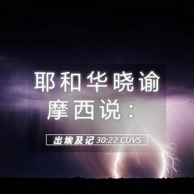 Picture 05 - 出 埃 及 记 30:22 CUVS - 耶 和 华 晓 谕 摩 西 说 - Bible Verse Picture