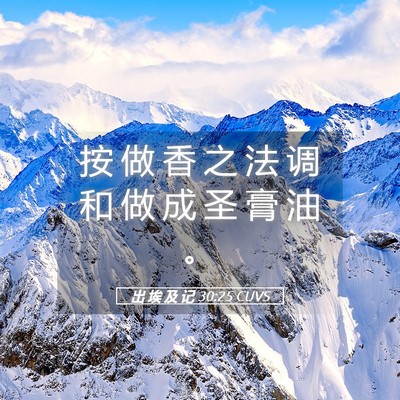 Picture 05 - 出 埃 及 记 30:25 CUVS - 按 做 香 之 法 调 和 做 成 圣 膏 油 - Bible Verse Picture