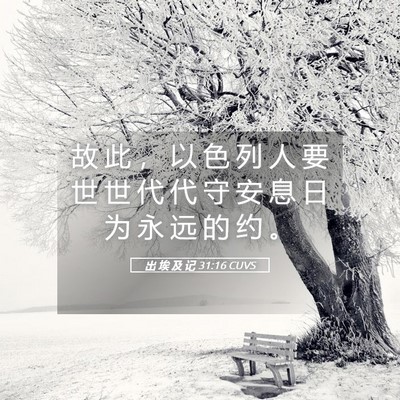 Picture 05 - 出 埃 及 记 31:16 CUVS - 故 此 ， 以 色 列 人 要 世 世 代 代 - Bible Verse Picture
