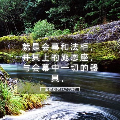 Picture 05 - 出 埃 及 记 31:7 CUVS - 就 是 会 幕 和 法 柜 ， 并 其 上 的 - Bible Verse Picture