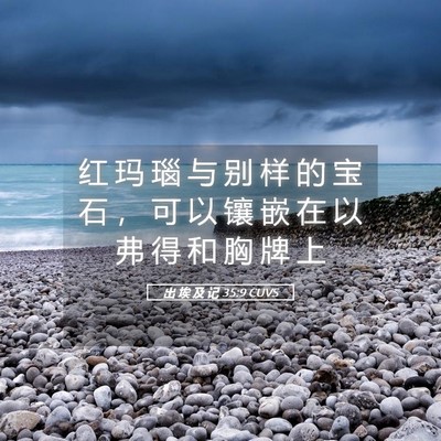 Picture 05 - 出 埃 及 记 35:9 CUVS - 红 玛 瑙 与 别 样 的 宝 石 ， 可 以 - Bible Verse Picture