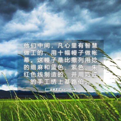 Picture 05 - 出 埃 及 记 36:8 CUVS - 他 们 中 间 ， 凡 心 里 有 智 慧 做 - Bible Verse Picture