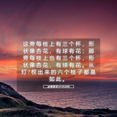 Picture 05 - 出 埃 及 记 37:19 CUVS - 这 旁 每 枝 上 有 三 个 杯 ， 形 状 - Bible Verse Picture