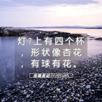 Picture 05 - 出 埃 及 记 37:20 CUVS - 灯 ? 上 有 四 个 杯 ， 形 状 像 杏 花 - Bible Verse Picture
