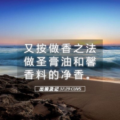 Picture 05 - 出 埃 及 记 37:29 CUVS - 又 按 做 香 之 法 做 圣 膏 油 和 馨 - Bible Verse Picture
