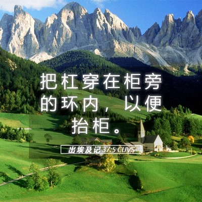 Picture 05 - 出 埃 及 记 37:5 CUVS - 把 杠 穿 在 柜 旁 的 环 内 ， 以 便 - Bible Verse Picture