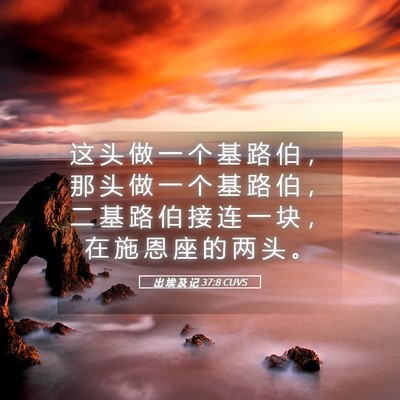 Picture 05 - 出 埃 及 记 37:8 CUVS - 这 头 做 一 个 基 路 伯 ， 那 头 做 - Bible Verse Picture
