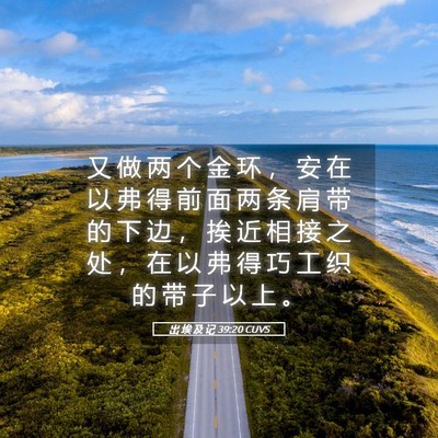 Picture 05 - 出 埃 及 记 39:20 CUVS - 又 做 两 个 金 环 ， 安 在 以 弗 得 - Bible Verse Picture