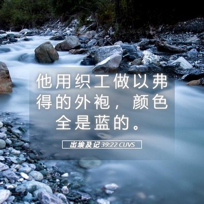 Picture 05 - 出 埃 及 记 39:22 CUVS - 他 用 织 工 做 以 弗 得 的 外 袍 ， - Bible Verse Picture