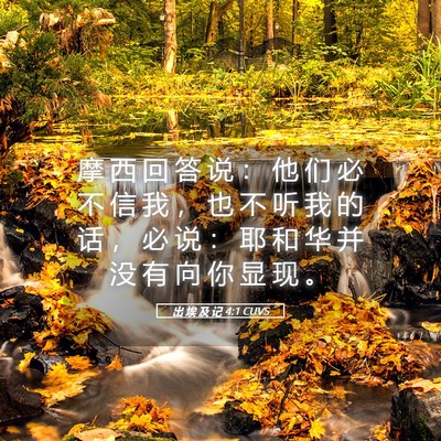 Picture 05 - 出 埃 及 记 4:1 CUVS - 摩 西 回 答 说 ： 他 们 必 不 信 我 - Bible Verse Picture