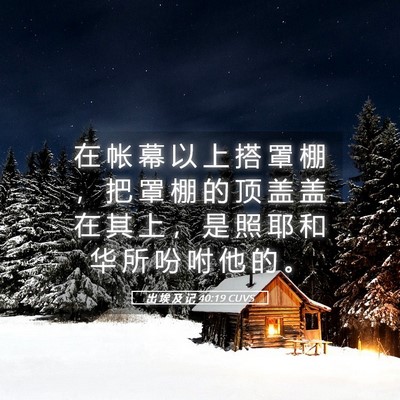 Picture 05 - 出 埃 及 记 40:19 CUVS - 在 帐 幕 以 上 搭 罩 棚 ， 把 罩 棚 - Bible Verse Picture