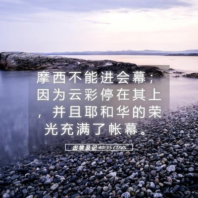Picture 05 - 出 埃 及 记 40:35 CUVS - 摩 西 不 能 进 会 幕 ； 因 为 云 彩 - Bible Verse Picture