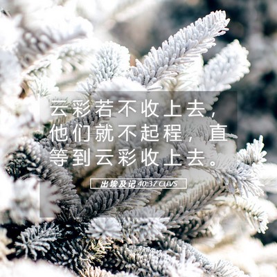 Picture 05 - 出 埃 及 记 40:37 CUVS - 云 彩 若 不 收 上 去 ， 他 们 就 不 - Bible Verse Picture