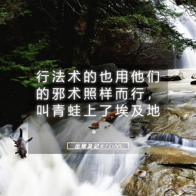 Picture 05 - 出 埃 及 记 8:7 CUVS - 行 法 术 的 也 用 他 们 的 邪 术 照 - Bible Verse Picture