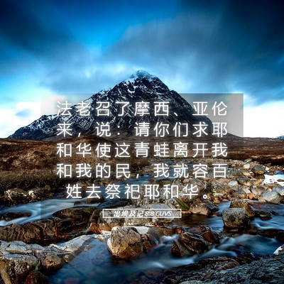 Picture 05 - 出 埃 及 记 8:8 CUVS - 法 老 召 了 摩 西 、 亚 伦 来 ， 说 - Bible Verse Picture