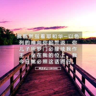Picture 05 - 列 王 记 上 1:30 CUVS - 我 既 然 指 着 耶 和 华 ─ 以 色 列 - Bible Verse Picture