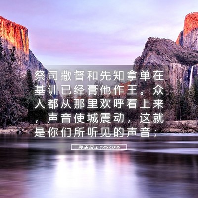 Picture 05 - 列 王 记 上 1:45 CUVS - 祭 司 撒 督 和 先 知 拿 单 在 基 训 - Bible Verse Picture