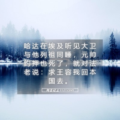 Picture 05 - 列 王 记 上 11:21 CUVS - 哈 达 在 埃 及 听 见 大 卫 与 他 列 - Bible Verse Picture