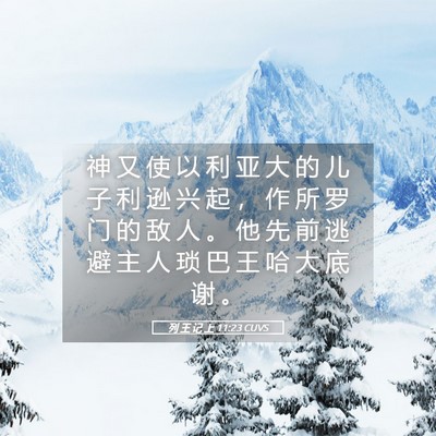 Picture 05 - 列 王 记 上 11:23 CUVS - 神 又 使 以 利 亚 大 的 儿 子 利 逊 - Bible Verse Picture