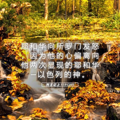 Picture 05 - 列 王 记 上 11:9 CUVS - 耶 和 华 向 所 罗 门 发 怒 ， 因 为 - Bible Verse Picture
