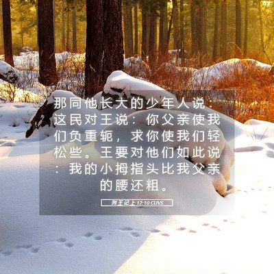 Picture 05 - 列 王 记 上 12:10 CUVS - 那 同 他 长 大 的 少 年 人 说 ： 这 - Bible Verse Picture