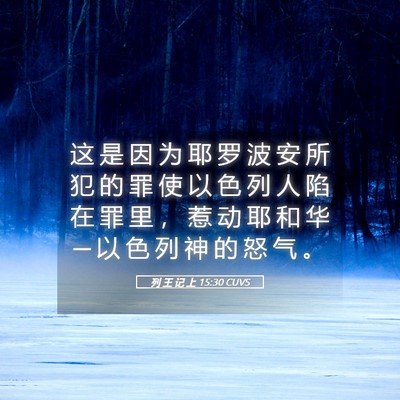 Picture 05 - 列 王 记 上 15:30 CUVS - 这 是 因 为 耶 罗 波 安 所 犯 的 罪 - Bible Verse Picture