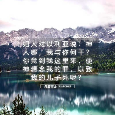 Picture 05 - 列 王 记 上 17:18 CUVS - 妇 人 对 以 利 亚 说 ： 神 人 哪 ， - Bible Verse Picture