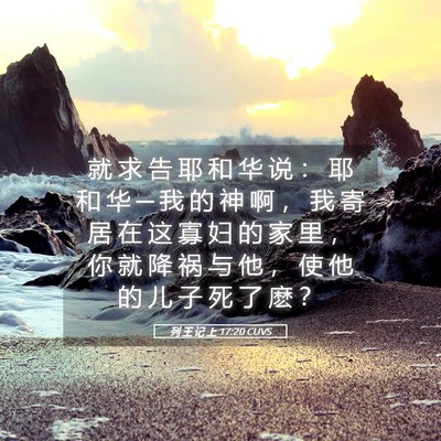 Picture 05 - 列 王 记 上 17:20 CUVS - 就 求 告 耶 和 华 说 ： 耶 和 华 ─ - Bible Verse Picture