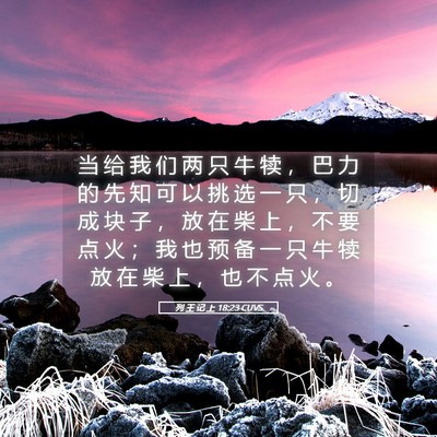 Picture 05 - 列 王 记 上 18:23 CUVS - 当 给 我 们 两 只 牛 犊 ， 巴 力 的 - Bible Verse Picture