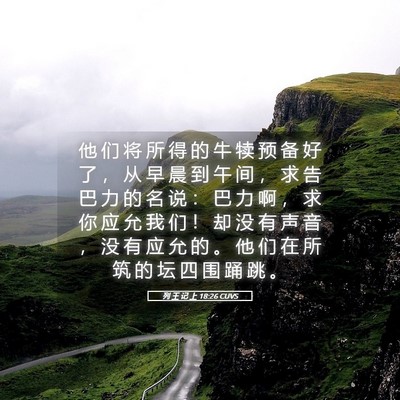 Picture 05 - 列 王 记 上 18:26 CUVS - 他 们 将 所 得 的 牛 犊 预 备 好 了 - Bible Verse Picture